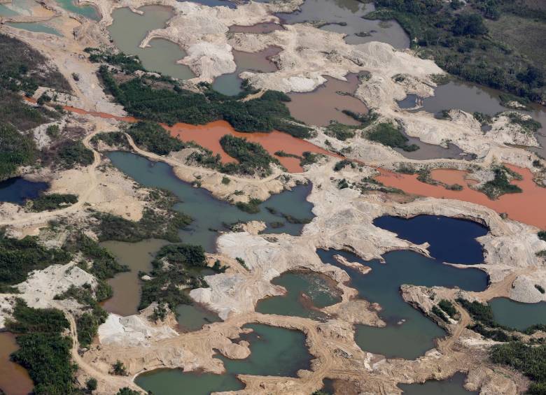 Explotación de terrenos convertidos en Minería ilegal en el Bajo Cauca antioqueño. Foto: Manuel Saldarriaga Quintero