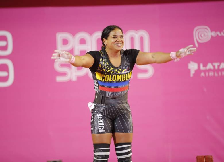Mercedes Pérez celebra su oro panamericano. FOTO COLPRENSA