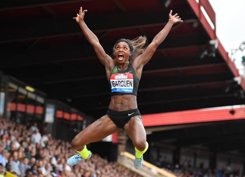 Caterine completó ayer la quinta corona como reina del salto triple de la Liga de Diamante. Había vencido en 2013, 14, 15, 16. FOTO AFP