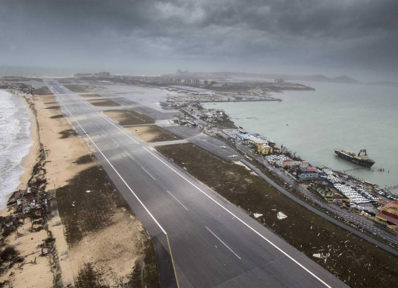 Efecto del huracán Irma en playa de San Martín