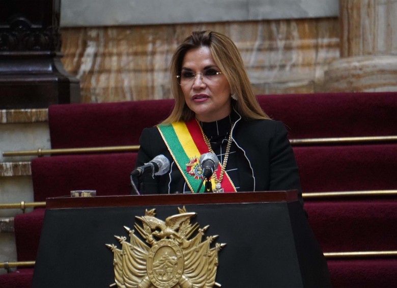 La presidenta interina de Bolivia, Jeanine Áñez. FOTO EFE