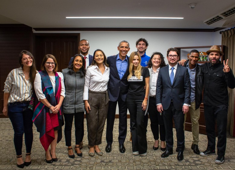 Encuentro de Obama con jóvenes líderes de Colombia. Foto: Colprensa