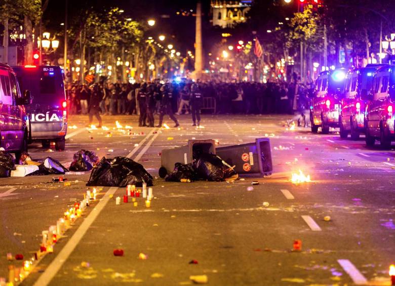 Protestas en Cataluña. FOTO EFE