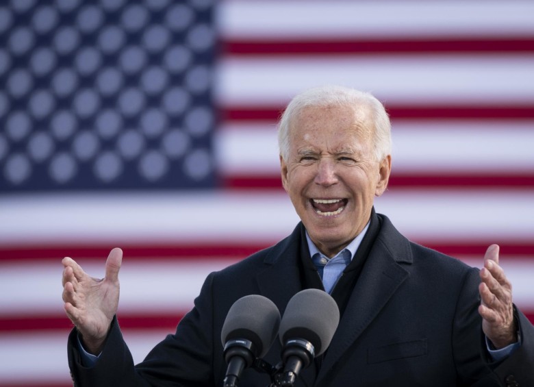 Joe Biden durante su visita a Iowa. FOTO: AFP