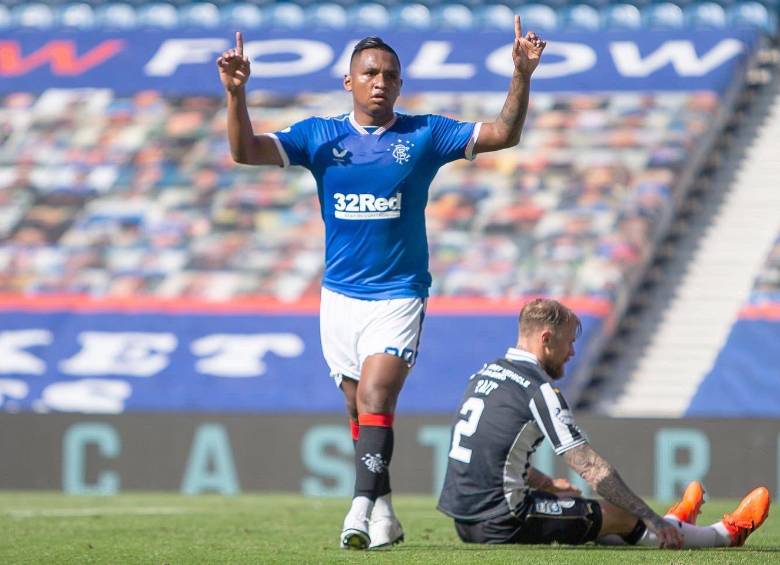 El delantero colombiano jugó la temporada 26 partidos la temporada anterior en Escocia con el Rangers. FOTO TOMADA @ALFREDO MORELOS