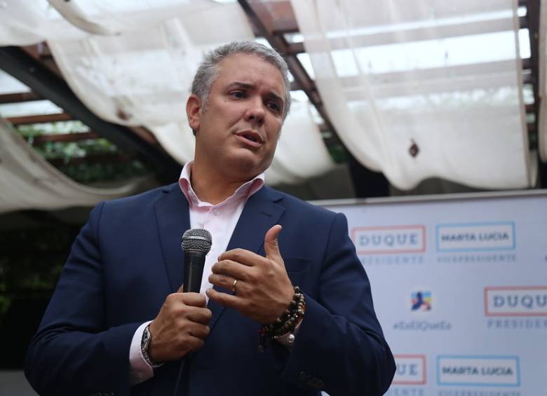 El nuevo presidente de Colombia, Iván Duqe, entregó una rueda de prensa en la que anunció cuáles serán las reuniones que adelantará antes de su posesión el próximo 7 de agosto. FOTO Colprensa