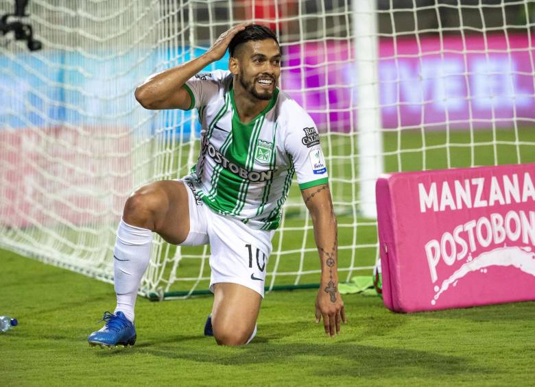 Andrés Andrade y Jarlan Barrera no podrían jugar con Nacional en el duelo por la ida en los cuartos de final de la Liga Betplay. FOTO EDWIN BUSTAMANTE