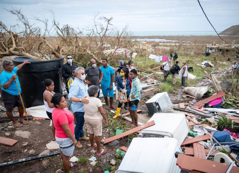 El 98 % de la infraestructura de Providencia fue destruida por el huracán Iota, según el presidente Duque, quien visitó la isla el pasado 17 de noviembre justo después de los hechos. FOTO Presidencia