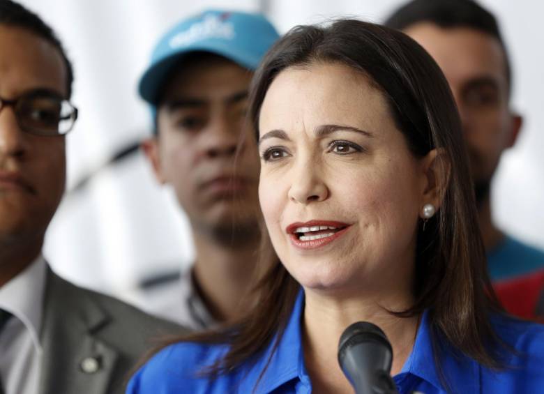 “Me cobran por llamar las cosas por su nombre: por decir que en Venezuela hay una dictadura”, aseguró la opositora venezolana María Corina Machado. FOTO REUTERS