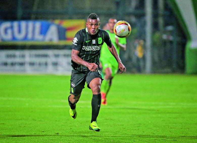 Antes del clásico de este domingo, Miguel Borja acumulaba 14 anotaciones con Atlético Nacional en 20 partidos que había disputado, 21 con el duelo ante el escarlata. FOTO colprensa