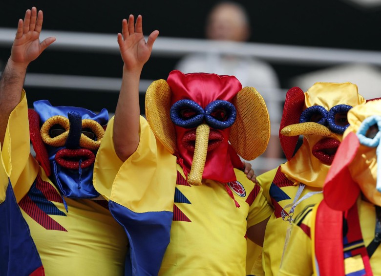 Hinchas colombianos en el Mundial de Rusia 2018. FOTO EFE