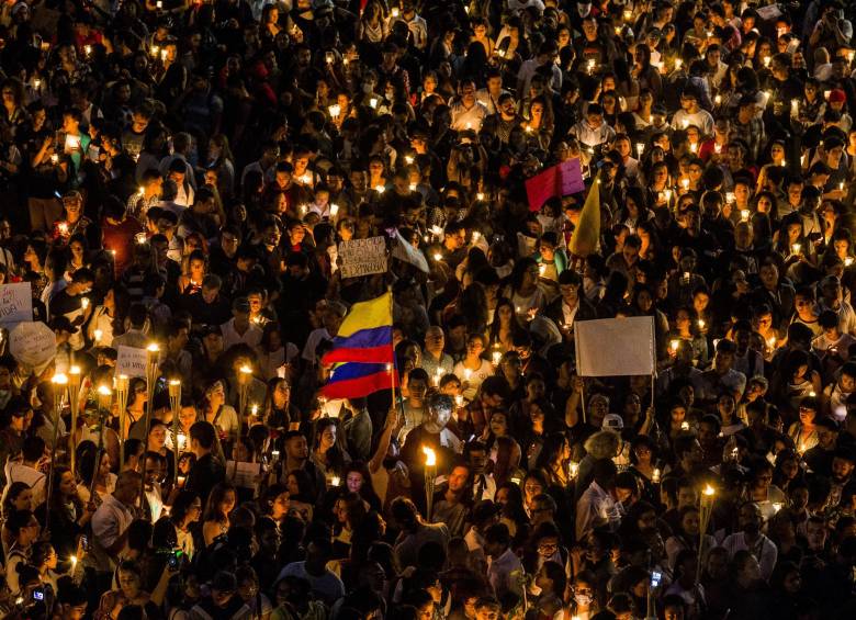 Protestas contra el asesinato de líderes sociales. FOTO: JULIO CÉSAR HERRERA 