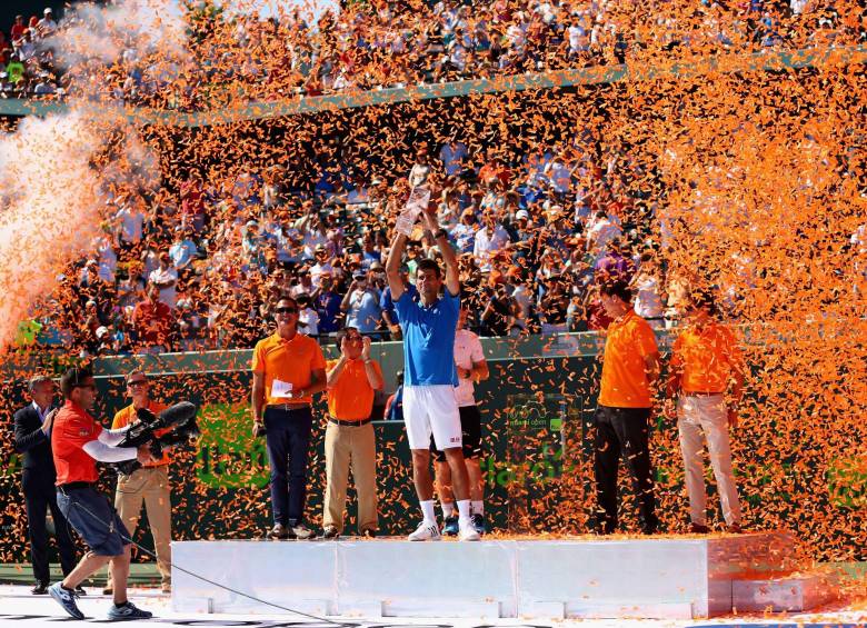 Novak Djokovic logró en Miami su vigésimo segundo título Masters 1.000. FOTO: AFP.
