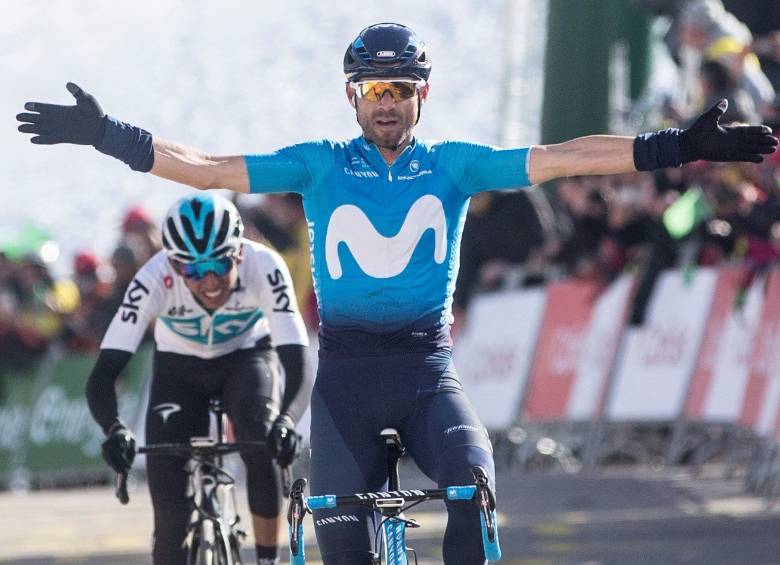 Alejandro Valverde, ciclista del Movistar, logró ayer su segunda victoria de etapa en la Vuelta a Cataluña. FOTO EFE