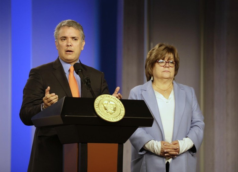 El presidente Iván Duque confirmó la salida de Gloria María Borrero. FOTO ARCHIVO COLPRENSA