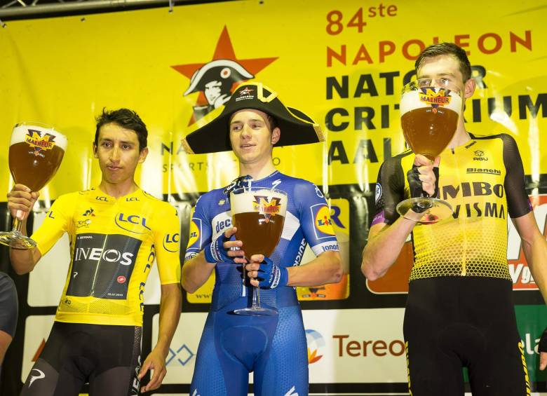 Egan Bernal es la nueva figura del ciclismo mundial. Tras ganar en Francia terminó ayer segundo en Bélgica. FOTO afp
