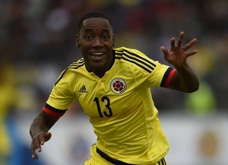 Ever Valencia marcó el gol del triunfo de Colombia. FOTO AFP