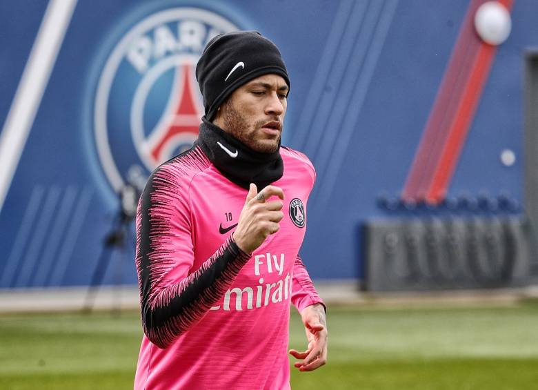 Neymar durante su practica de entrenamientos con el PSG. FOTO TOMADA DE TWITTER