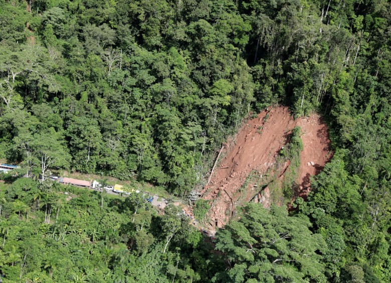 Derrumbe ocasionado por sismo en la ciudad amazónica de Yurimaguas. FOTO: REUTERS