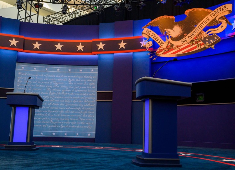 Este es el escenario del primer debate presidencial entre Biden y Trump. FOTO: AFP