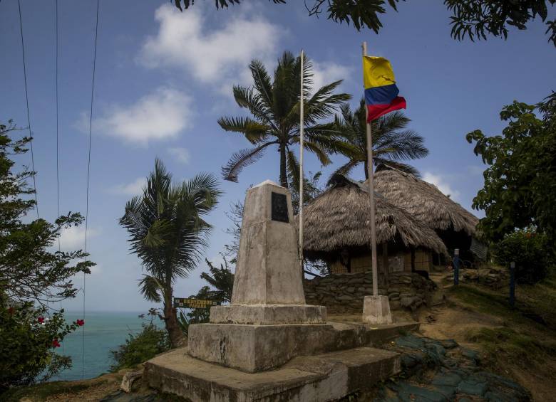 Hito internacional de frontera entre Colombia y Panamá en Sapzurro (Urabá chocoano). FOTO ESTEBAN VANEGAS