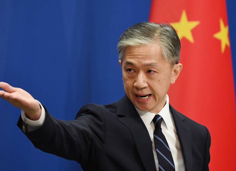 El portavoz del Ministerio de Relaciones Exteriores de China, Wang Wenbin. FOTO AFP