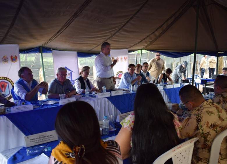 EL presidente saludó a líderes de la región y a exmiembros de Farc. FOTO MISIÓN ONU