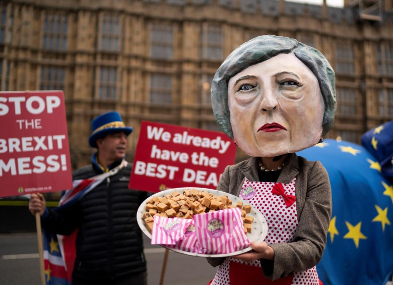 En Londres, activistas protestan por el “Brexit”. FOTO EFE