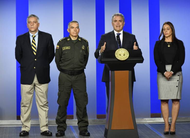 El presidente Iván Duque anunció la captura de alias “Navarro”. FOTO: Cortesía Presidencia