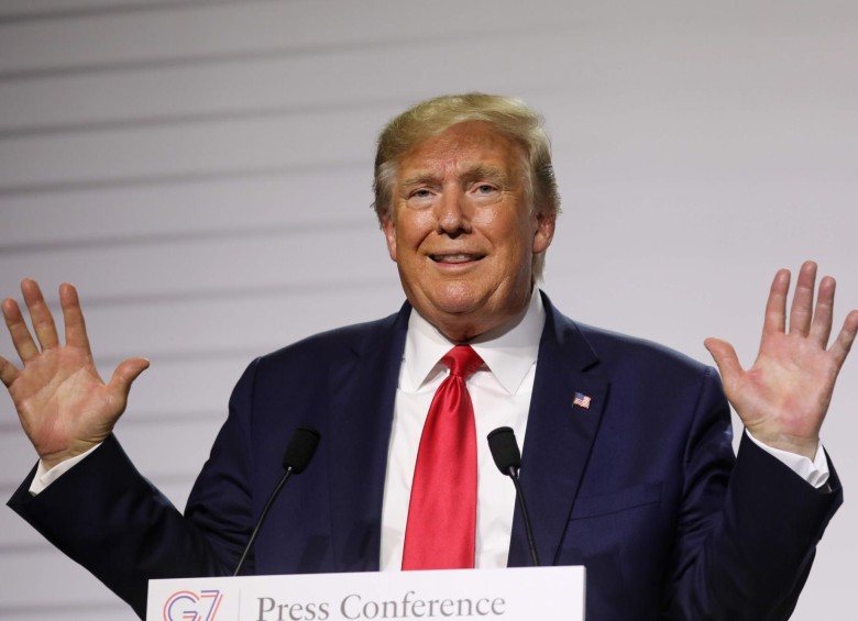 En la cumbre del G7 en Francia, Donald Trump ha estado más moderado y con un tono más constructivo y positivo. Foto: AFP