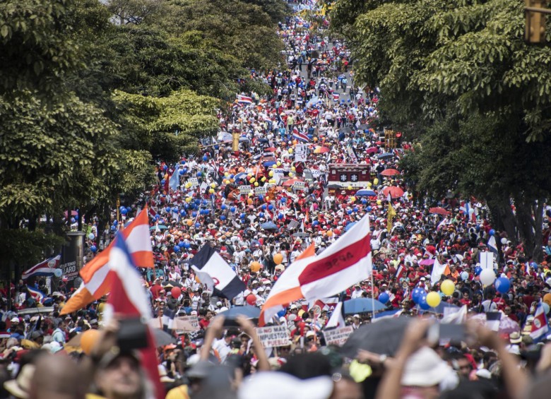 Protestas en Costa Rica. FOTO: AFP