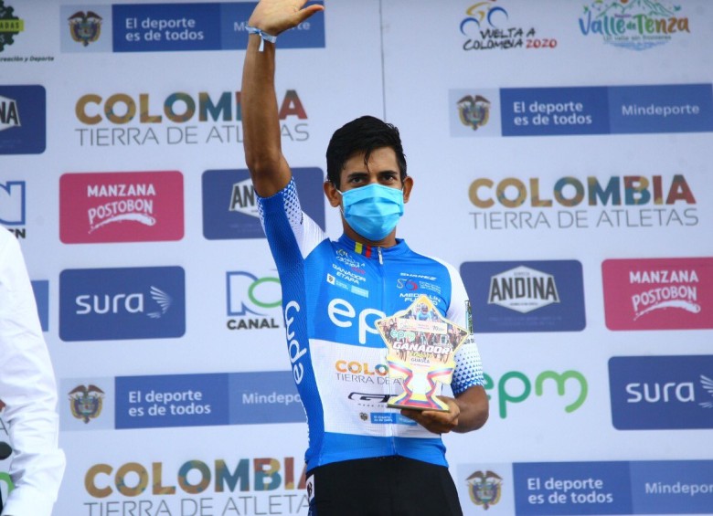 Nelson Soto, ganador de la cuarta etapa de la Vuelta a Colombia. FOTO TOMADA DE TWITTER @TierraDeAtletas