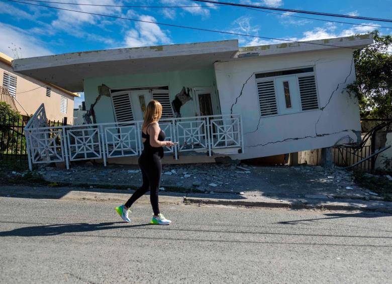 Daños causados por el sismo en Puerto Rico. Foto: AFP. 