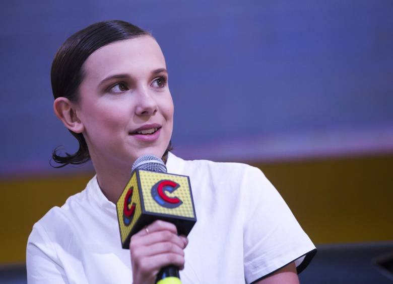 Millie Brown, la estrella de la popular serie de Netflix, Stranger Things, en su visita a Medellín en la Comic Con de 2017. Foto: Carlos Velásquez.