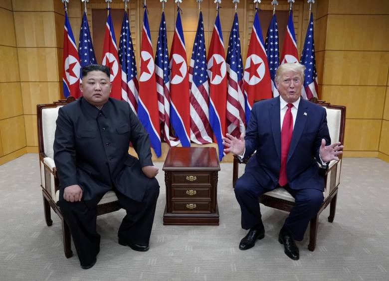Trump y Kim Jong Un en reunión. Foto: Reuters