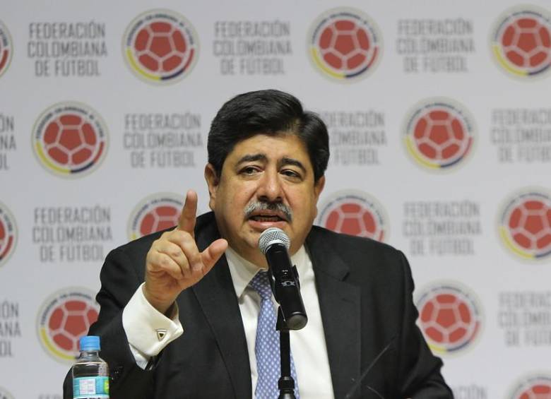 Conferencia de prensa con Luis Bedoya, presidente de la Federación Colombiana de Fútbol, quien se refirió entre otros temas al escándalo de la Fifa. FOTO COLPRENSA