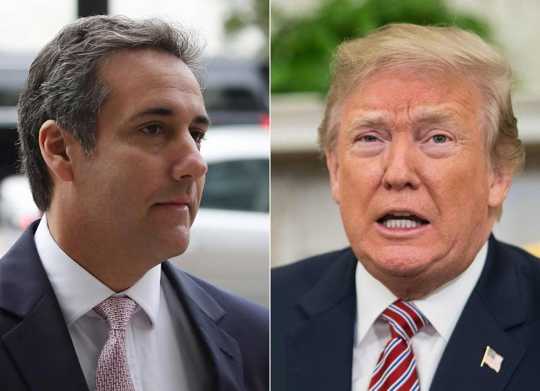 Michael Cohen, exabogado de Trump condenado, y Donald Trump, presidente de Estados Unidos. FOTO: AFP
