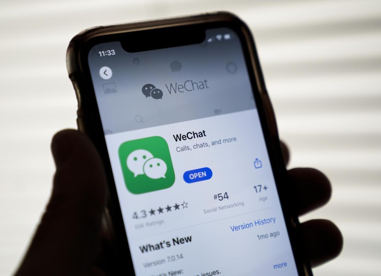 La prohibición debía desactivar las funciones de la aplicación WeChat de la plataforma utilizada por unas 19 millones de personas en suelo estadounidense. FOTO AFP