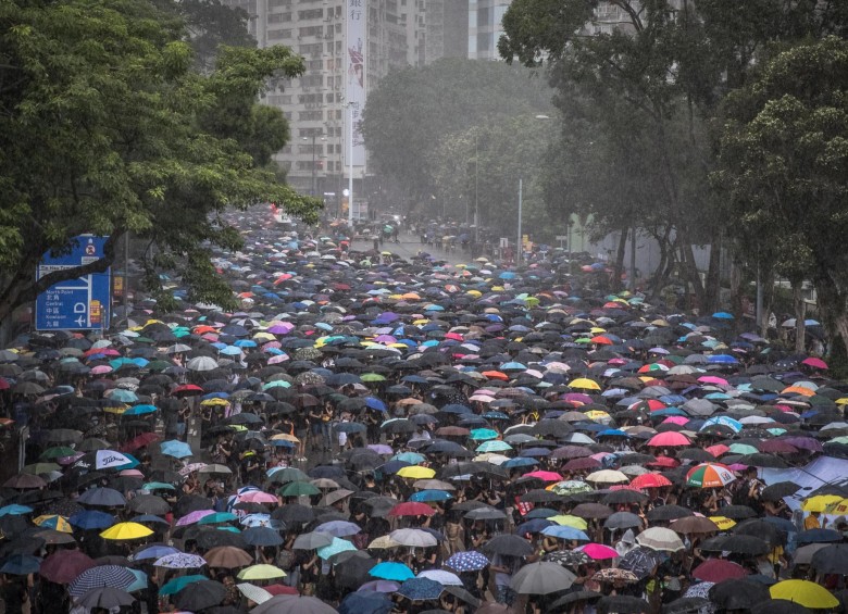 Protestas de este domingo en Hong Kong. Foto: Efe
