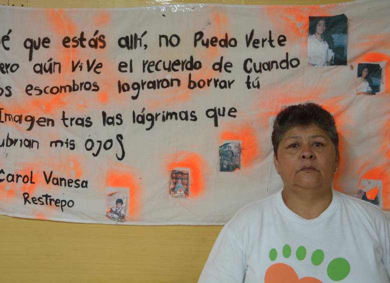 Margarita Restrepo, madre de Carol Vanesa Restrepo, desaparecida el 21 de mayo de 2002. FOTO Shantall González 