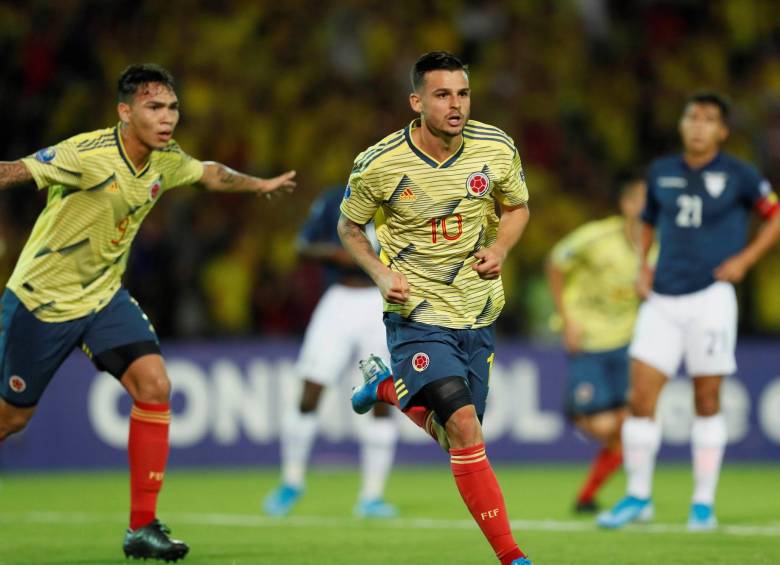 Nicolás Benedetti abrió el camino de la victoria para Colombia ante Ecuador. FOTO EFE