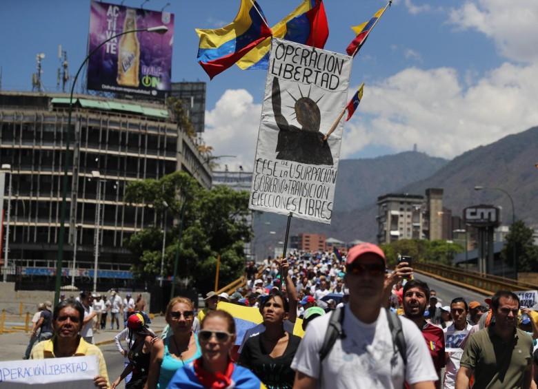 Opositores al régimen de Maduro marcharon el pasado fin de semana en Caracas. FOTO EFE