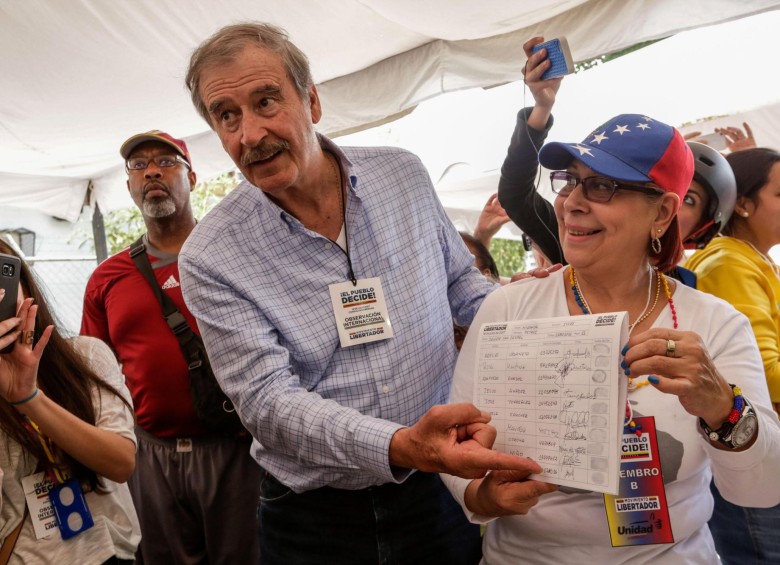 El expresidente mexicano Vicente Fox acompañó a la oposición en su jornada democrática en Caracas.