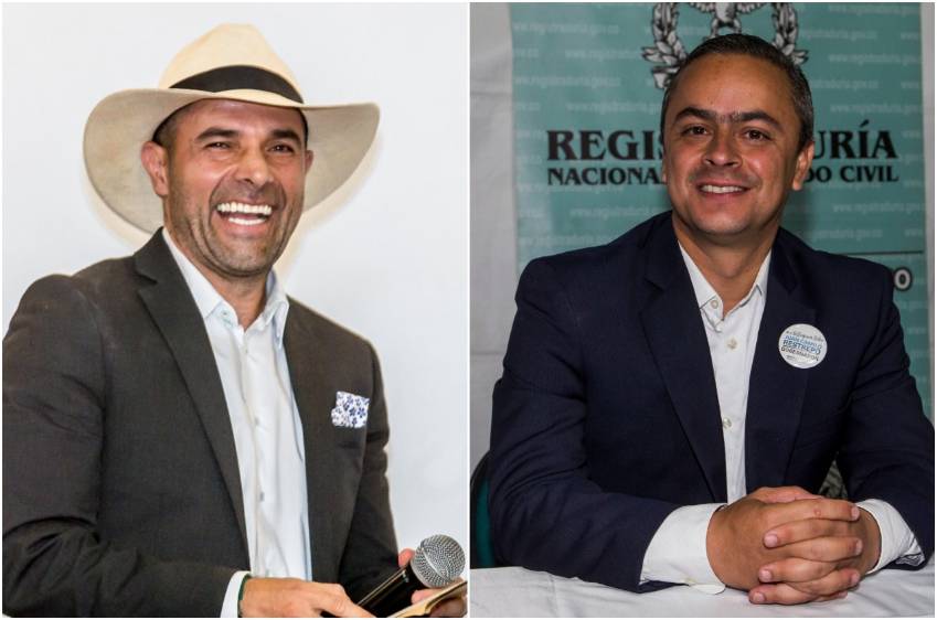Andrés Guerra y Juan Camilo Restrepo, candidatos a la Gobernación de Antioquia. FOTOS Juan Antonio Sánchez y Julio César Herrera