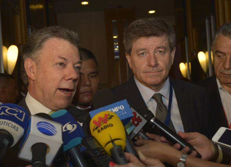 Presidente Santos y Director General de la OIT Guy Ryder. FOTO SIG. 
