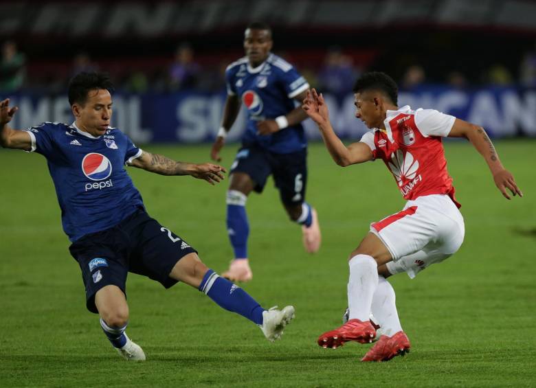 Millonarios y Santa Fe no se sacaron ventajas en su primer duelo de la serie de Copa Sudamericana. FOTO COLPRENSA