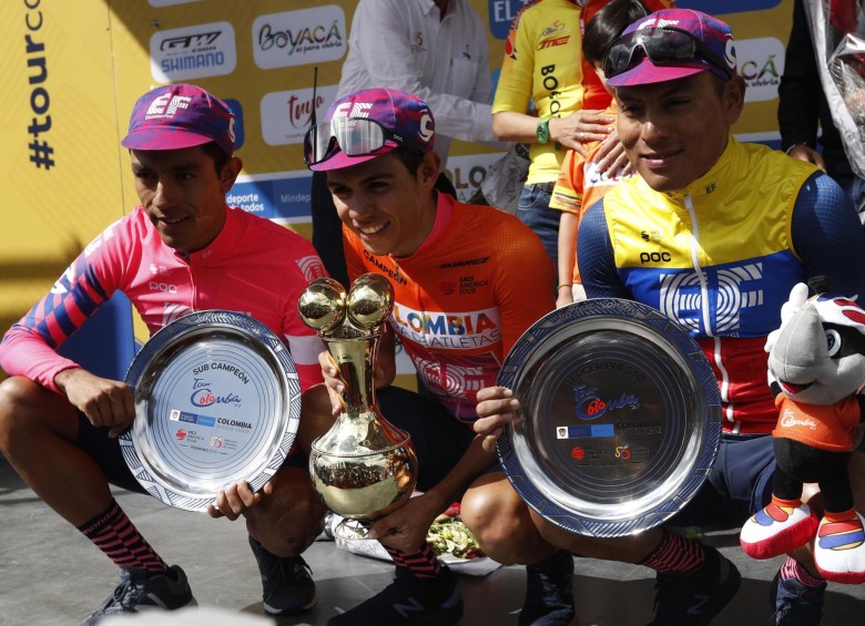 El EF Education fue el gran ganador del Tour al hacer el 1, 2, 3 con Higuita, Daniel Martínez y Jonathan Caicedo. Foto Manuel Saldarriaga
