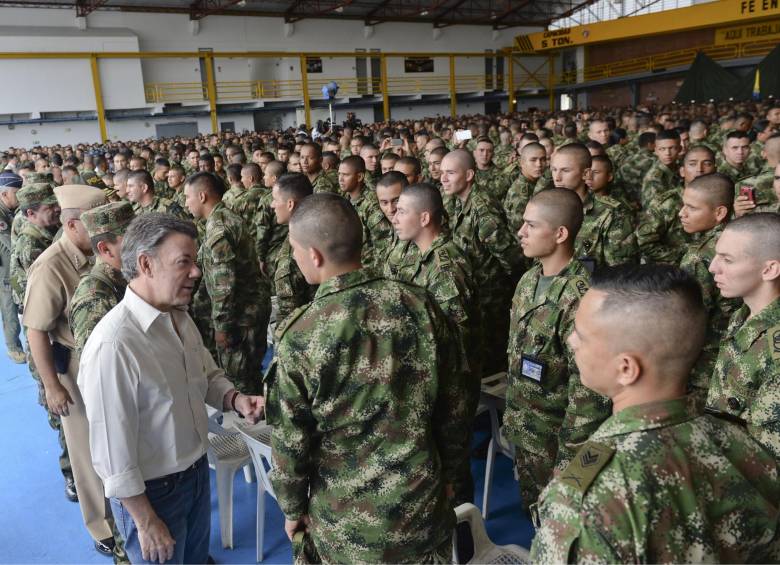 El presidente Santos en el Fuerte de Tolemaida para continuar la labor pedagógica sobre el proceso de reconciliación. FOTO CORTESÍA