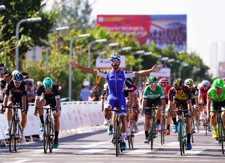 Fernando Gaviria tiene contrato, por el momento, con la escuadra belga del Quick-Step, hasta 2019. Llegó a ella en 2015. Ratifica que es uno de los mejores velocistas del mundo. FOTO QUICK-STEP