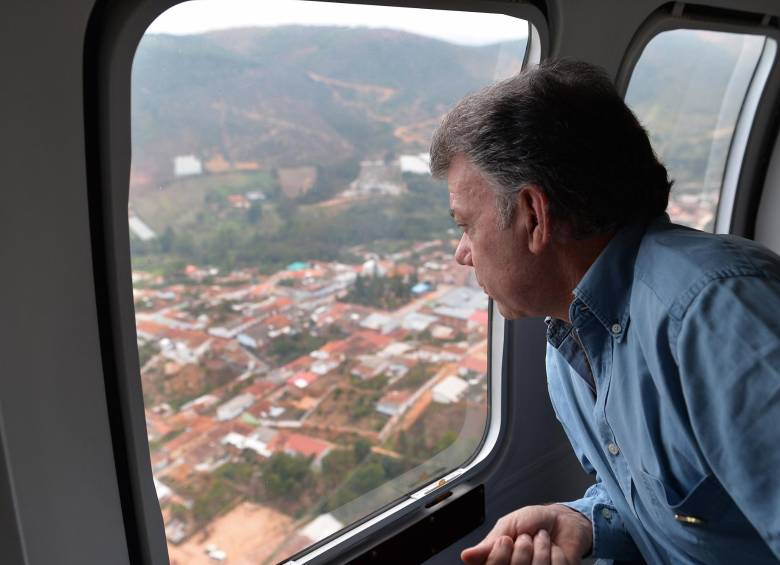 Juan Manuel Santos, declaró esa población como zona de calamidad pública y reiteró su compromiso de reparar a los afectados. FOTO CORTESÍA